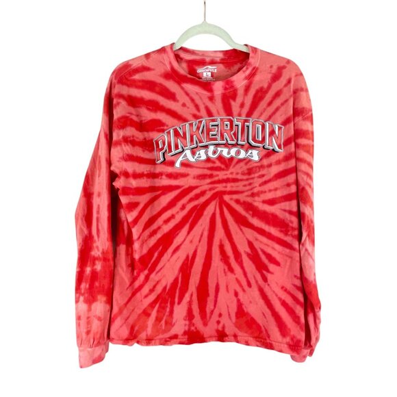 Ohiopyle Pinkerton Astros Red Tie-Dye Long Sleeve T-Shirt 100% Cotton Size L - Picture 1 of 6